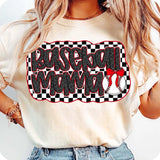 Retro Checkered Baseball Mama Coquette T-shirt, Baseball Mama Tee, Baseball Lover Gift, Game Day Sweatshirt