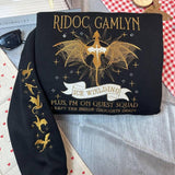 Ridoc Gamlyn Quest Squad Embroidered Sweatshirt, Onyx Storm, Basgiath War College Fourth Wing, Dragon Rider Bookish Gift Romantasy ESH4149.H
