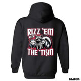 Rizz 'Em With The 'Tism sweatshirt-tshirt-hoodie, Featuring a playful tshirt of raccoons and skunks, perfect for both men and women who enjoy fun and quirky styles, offering exceptional. Menswear