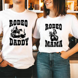 Rodeo Mama Shirt, Rodeo Daddy T-shirt, Matching Family Tee, Western Parents Short Sleeve, Western Mama Shirt, Family Birthday Tee, New Parents Gift Tee.