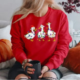 SANTA Claus Merry Bright Sweatshirt, Christmas Sweatshirt, Holiday SweatShirt, Women's Christmas Shirt, Duck Sweaters