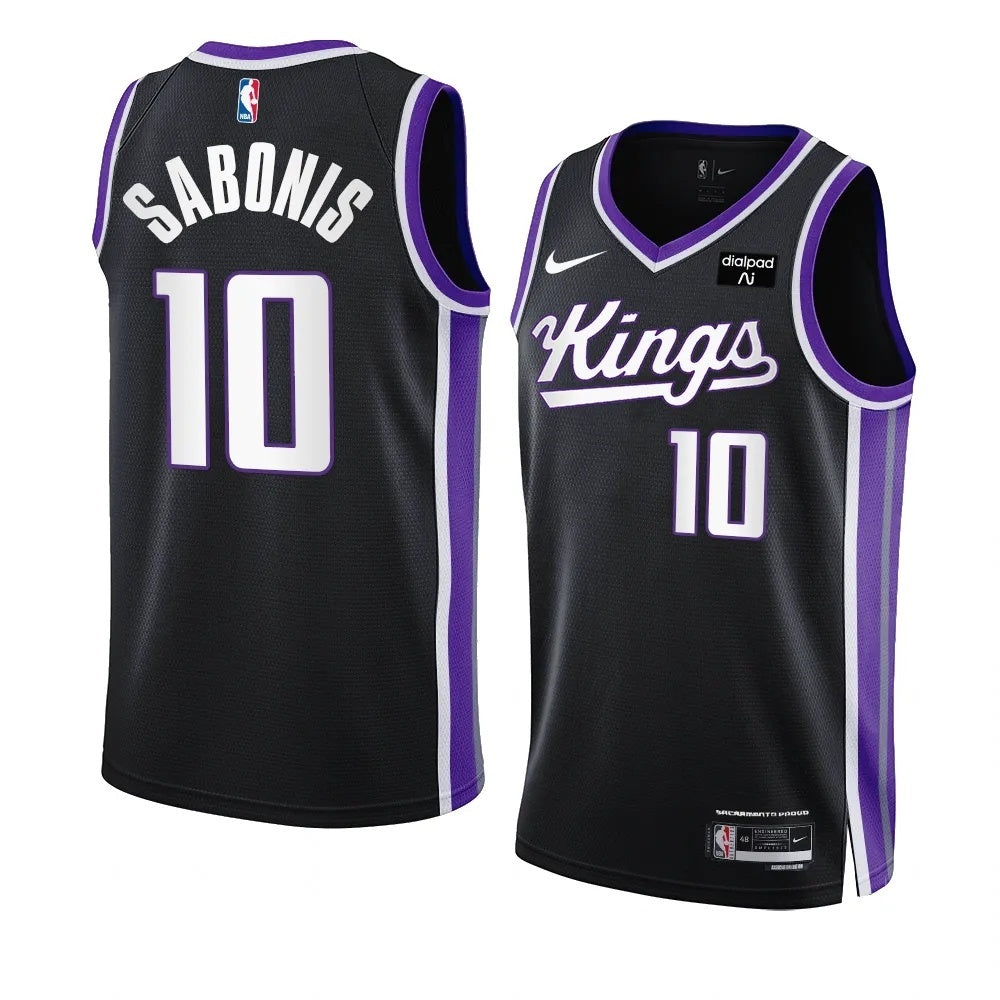Sacramento Kings #10 Domantas Sabonis 2023-24 Icon Edition Black Swingman Jersey Men's.webp
