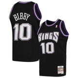 Sacramento Kings #10 Mike Bibby Kings 10 # Bibby Mitchell&Ness Black Premium Mesh Fan Jersey Style 1