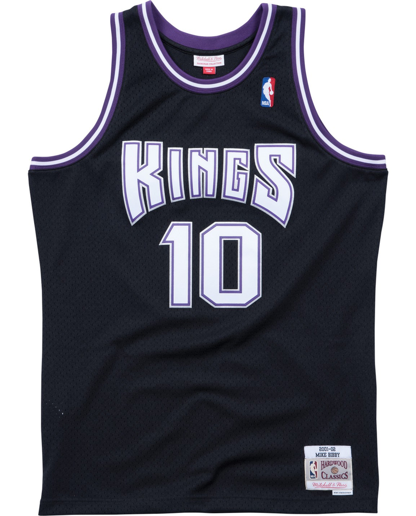 Sacramento Kings #10 Mike Bibby Kings 10 # Bibby Mitchell&Ness Black Premium Mesh Fan Jersey Style 3