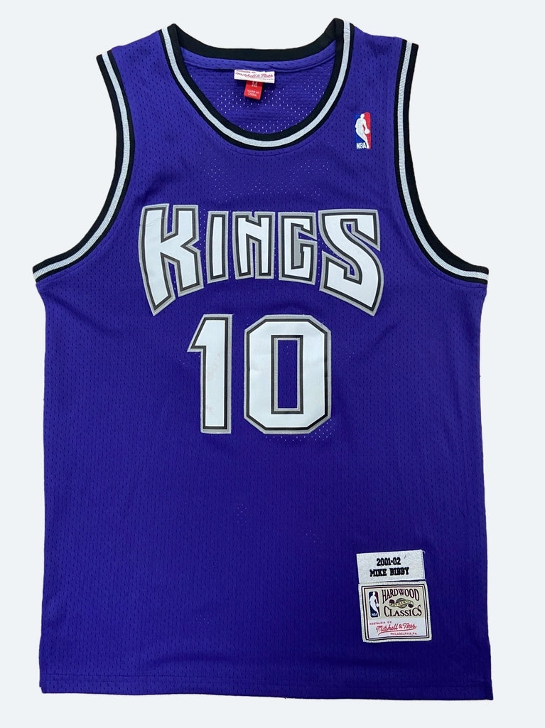Sacramento Kings #10 Mike Bibby Kings 10 # Bibby Mitchell&Ness Purple Premium Mesh Fan Jersey Style 2