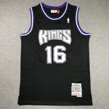 Sacramento Kings #16 Peja Stojakovic Kings 16 Retro Black