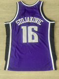 Sacramento Kings #16 Peja Stojakovic mitchell&ness Kings 16 # Ja 2002-03 Season Purple Embroidered Style 2