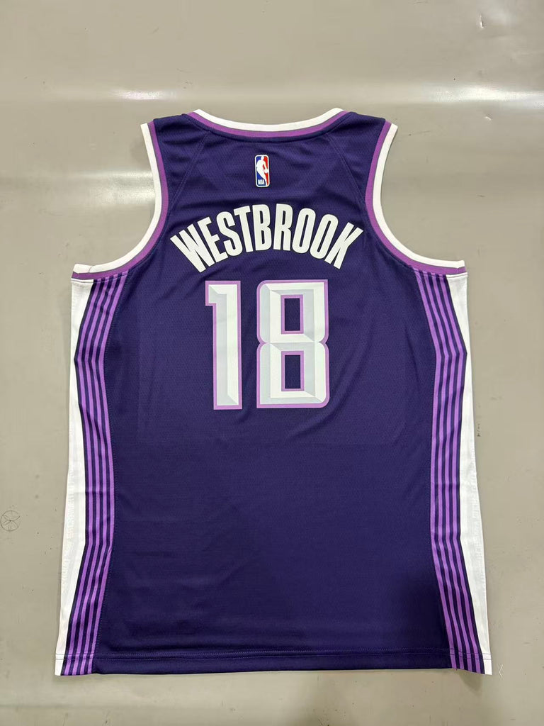 Sacramento Kings #18 Russell Westbrook 26 Season Kings City Purple Style 1