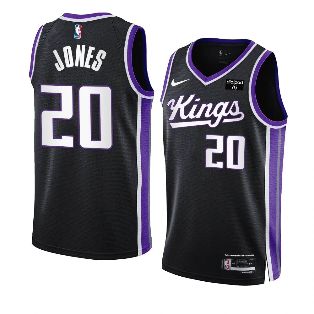 Sacramento Kings #20 Colby Jones 2023-24 Icon Edition Black Swingman Jersey Men's.webp