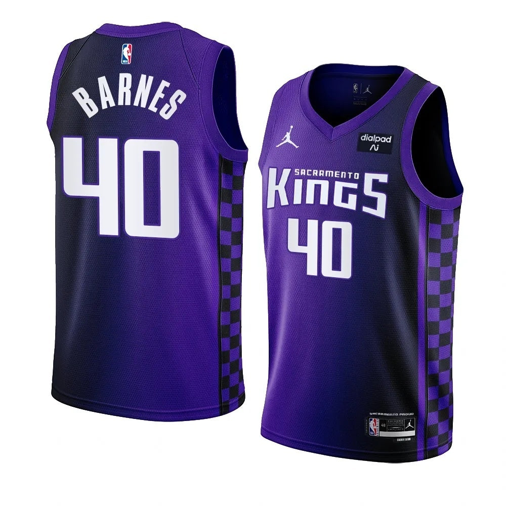 Sacramento Kings #40 Harrison Barnes 2023-24 Statement Edition Purple Swingman Jersey Men's.webp