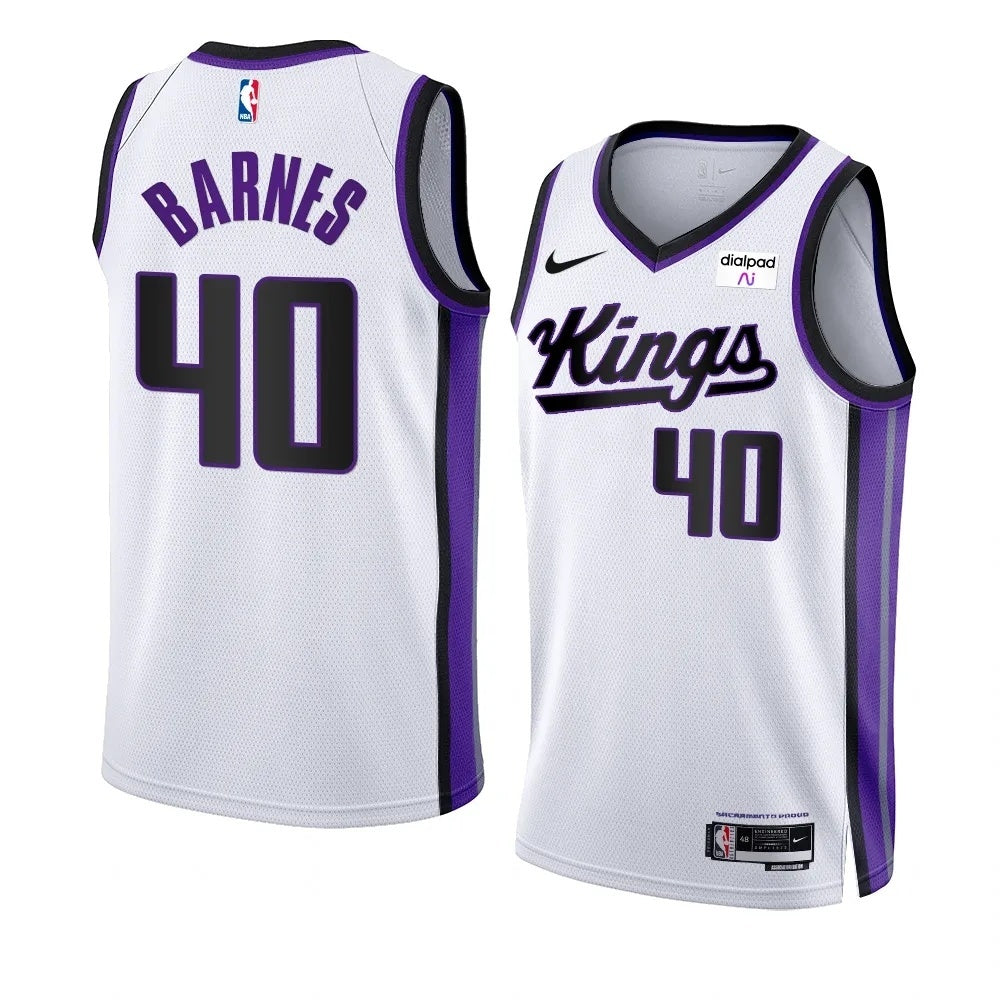 Sacramento Kings #40 Harrison Barnes 2023-24 White Association Edition Swingman Jersey.webp