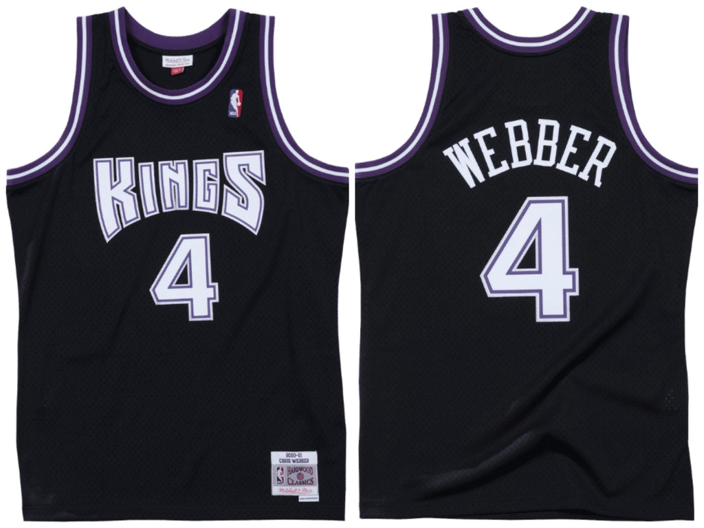 Sacramento Kings #4 Chirs Webber Kings 4 # Chris · Webber Chris Webber Mitchell&Ness Black Premium Mesh Fan Jersey Style 2