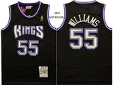 Sacramento Kings #55 Jason Williams Kings 55 # 1998-99 Gold Logo Classic Retro Black Premium Mesh Jersey Style 1