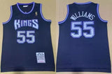 Sacramento Kings #55 Jason Williams Kings 55 # 1998-99 Gold Logo Classic Retro Black Premium Mesh Jersey Style 2