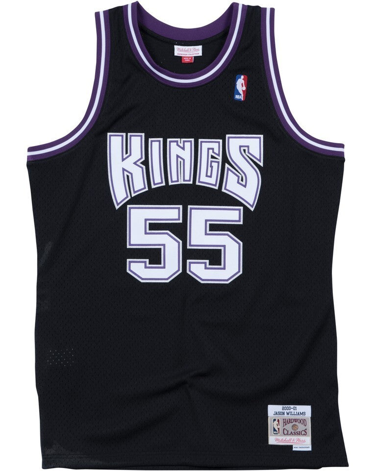 Sacramento Kings #55 Jason Williams Kings 55 # Mitchell&Ness Black Premium Mesh Fan Jersey Style 2