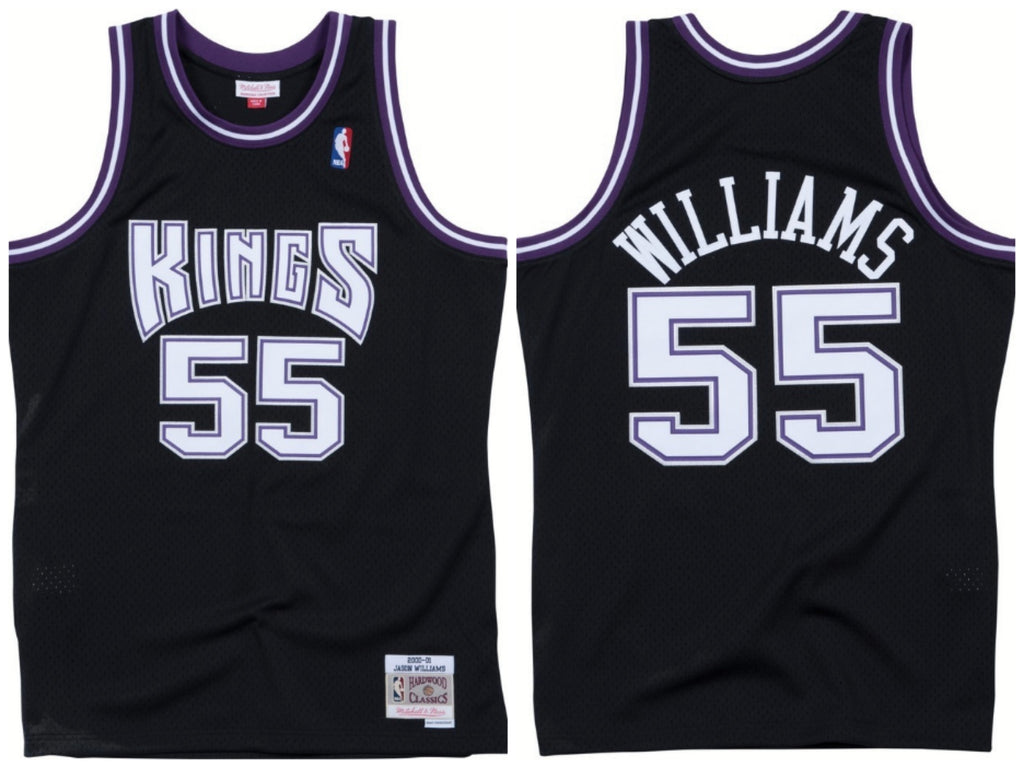 Sacramento Kings #55 Jason Williams Kings 55 # Mitchell&Ness Black Premium Mesh Fan Jersey Style 3