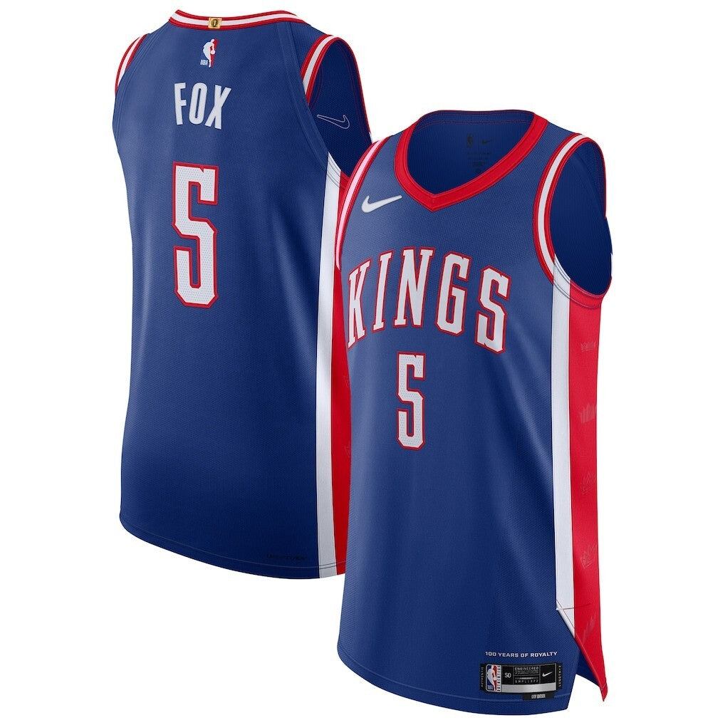 Sacramento Kings #5 De'Aaron Fox 202425 Authentic Player Jersey - City Edition - Blue