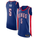 Sacramento Kings #5 De'Aaron Fox 202425 Authentic Player Jersey - City Edition - Blue