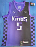Sacramento Kings #5 De'Aaron Fox New Season Kings 5 Purple Black Style 2