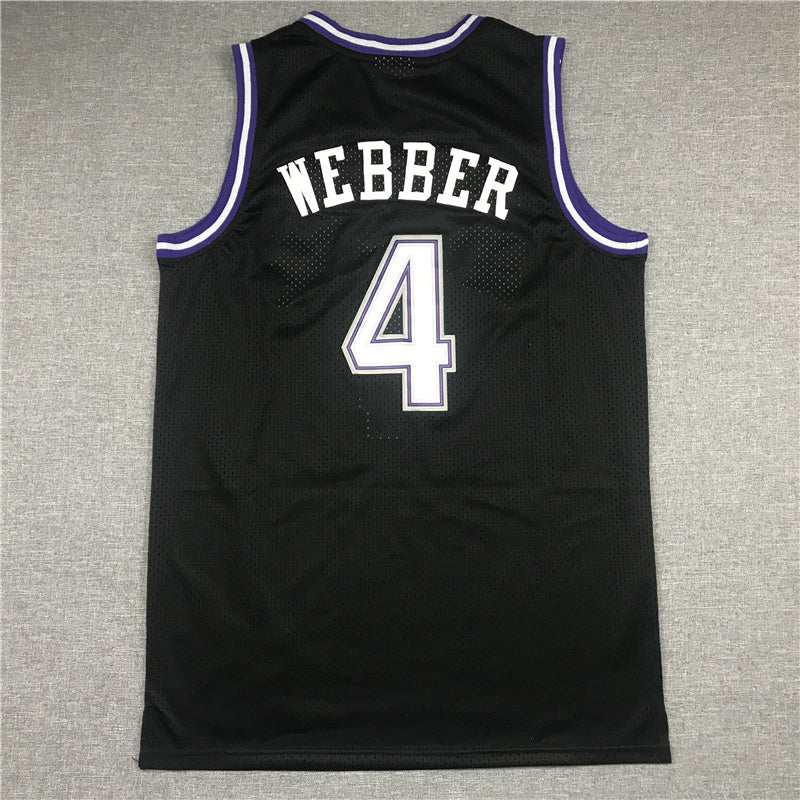 Sacramento Kings#4 Webber Kings 4 Black 1998-99 Style 1