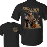 [Sale Up To 40%] Sig Sauer Trump Deeer Hunting 2 Sided T-shirt Trump Hunting Shirt Camo Shirt Gift For Trump Supporter Full Size Menswear Cotton Top