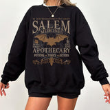 Salem Apothecary Halloween Sweatshirt, Salem 1692 Casual Crewneck Oversize Loose Long Sleeve Tee for Women