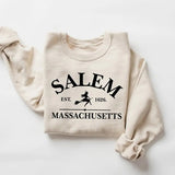 Salem Massachusetts, Crewneck Halloween Sweatshirt on Natural Color Gildan, Hocus Pocus sweatshirt - Unisex Crewneck Sweatshirt for Men and Women - Pullover, Womenswear