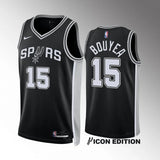 San Antonio Spurs #15 Jamaree Bouyea Black Icon Edition Men Jersey Style 1