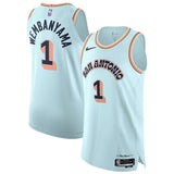 San Antonio Spurs #1 Victor Wembanyama 202425 Authentic Player Jersey - City Edition - Light Blue