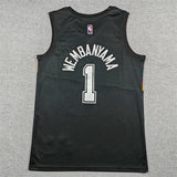 San Antonio Spurs #1 Victor Wembanyama 26 Spurs 1 Black City Edition Style 1
