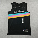 San Antonio Spurs #1 Victor Wembanyama 26 Spurs 1 Black City Edition Style 4