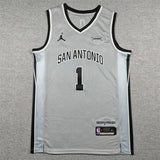 San Antonio Spurs #1 Victor Wembanyama 26 Spurs 1 Gray Style 4