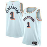 San Antonio Spurs #1 Victor Wembanyama Unisex 202425 Swingman Player Jersey - City Edition - Light Blue