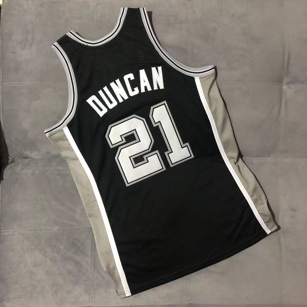 San Antonio Spurs #21 Tim Duncan 2001-02 Authentic jersey black Style 9