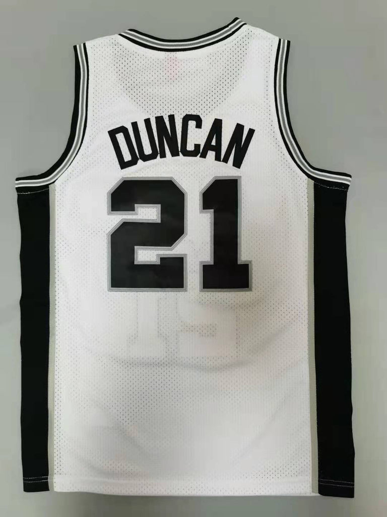 San Antonio Spurs #21 Tim Duncan Spurs 21# Retro -98-99 White Style 1