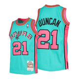 San Antonio Spurs #21 Tim Duncan Spurs Team 21 # · tim duncan Retro m&n Green Premium Mesh Jersey