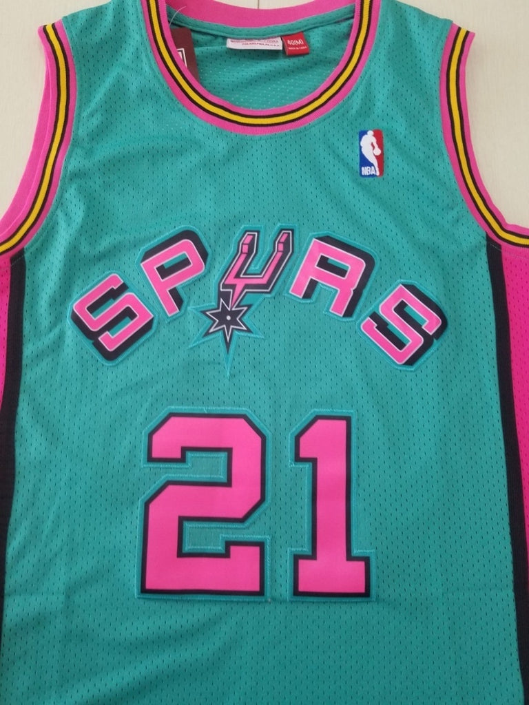 San Antonio Spurs #21 Tim Duncan throwback jersey green Spurs 21 Retro Light Green s-xxl Style 9