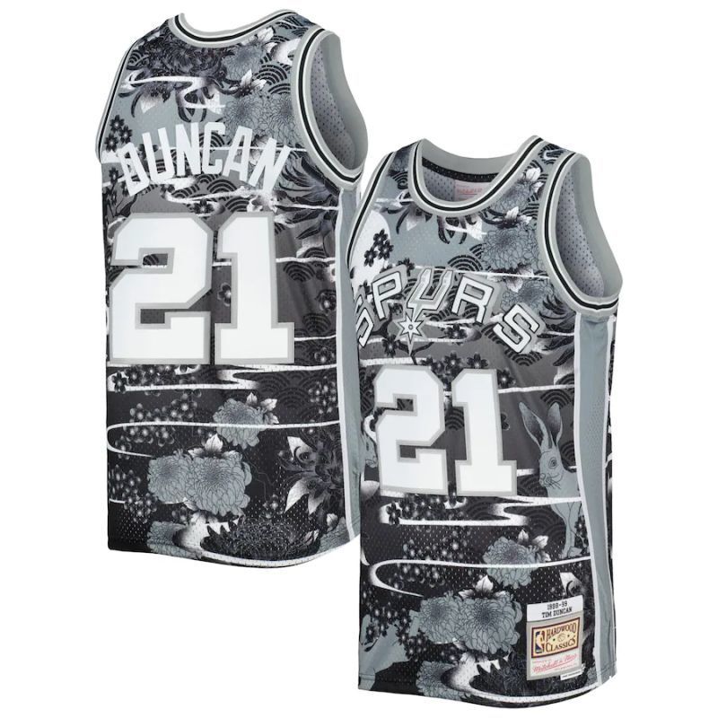 San Antonio Spurs #21 Tim Duncan year of the rabbit limited edition jersey