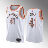 San Antonio Spurs #41 RaiQuan Gray 2023-24 White City Edition Men Jersey Style 2