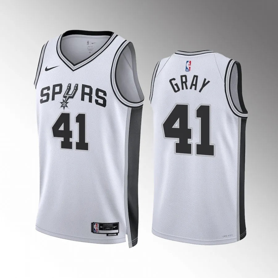 San Antonio Spurs #41 RaiQuan Gray White Association Edition Men Jersey Style 1