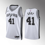 San Antonio Spurs #41 RaiQuan Gray White Association Edition Men Jersey Style 1