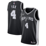 San Antonio Spurs #4 De'Aaron Fox Unisex Swingman Player Jersey - Icon Edition - Black