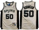San Antonio Spurs #50 Robinson Spurs 50 # David · Robinson White Retro Premium Mesh Style 2
