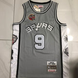 San Antonio Spurs #9 Tony Parker Hall of Fame authentic jersey grey Style 2