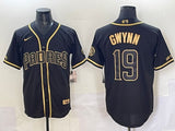 San Diego Padres #19 Tony Gwynn Padres Retro Gold Text Style 1
