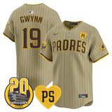 San Diego Padres #23 Fernando Tatis Jr. Tan 'For Peter' And Petco Park 20th Patch