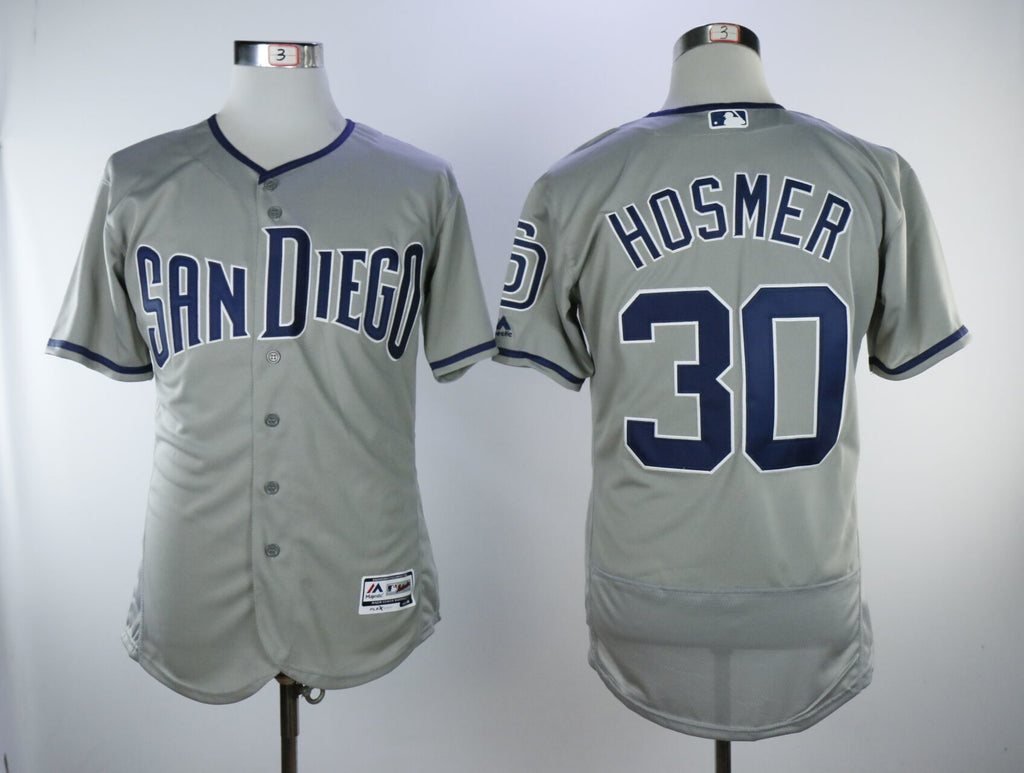 San Diego Padres #30 Eric Hosmer Padres 30 Gray Elite