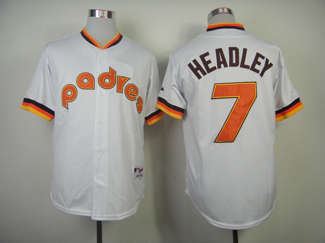 San Diego Padres #7 Authentic Chase Headley 1984 Turn Back The Clock Jersey