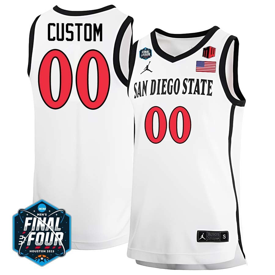 San Diego State 2023 Final Four College Basketball Limited Custom Jersey – White