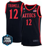 San Diego State #12 Darrion Tramell 2023 Final Four College Basketball Limited Jersey – Black